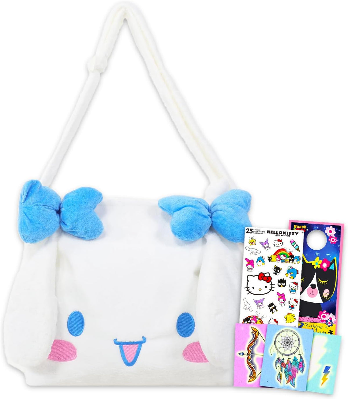 Cinnamoroll - Juego de monedero de peluche, paquete con calcomanías...
