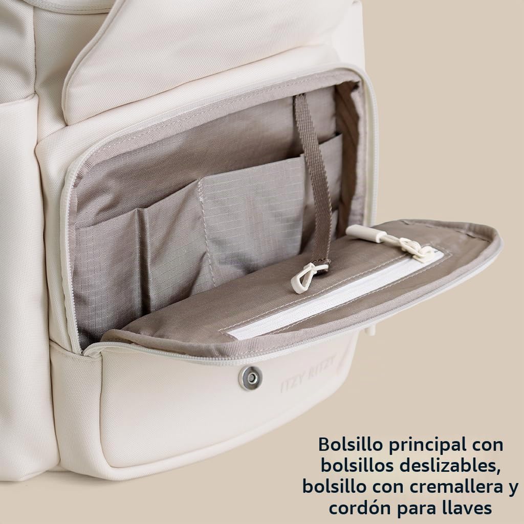 Itzy Ritzy Belong - Mochila tipo cubo (crema) | Cuenta con bolsillo...
