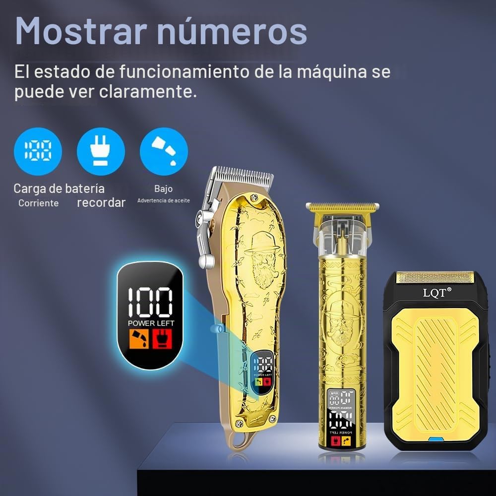 LQT Juego de cortapelos profesional para hombres, afeitadora eléctr...