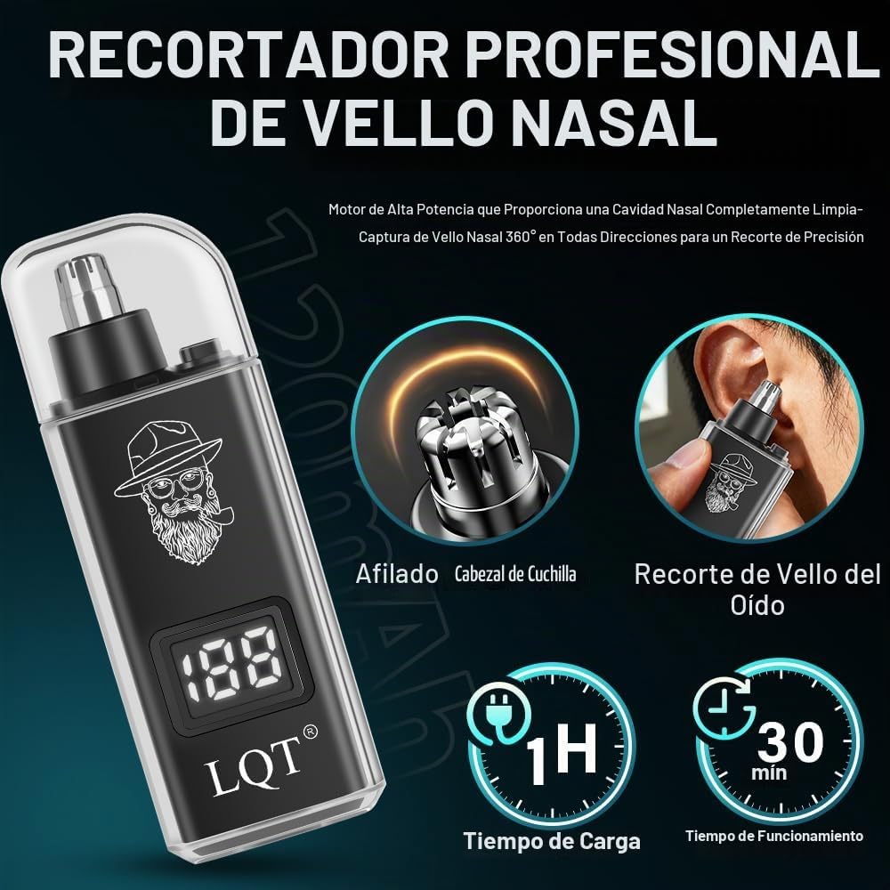 Cortapelos para hombres con pantalla LED, kit de aseo inalámbrico d...