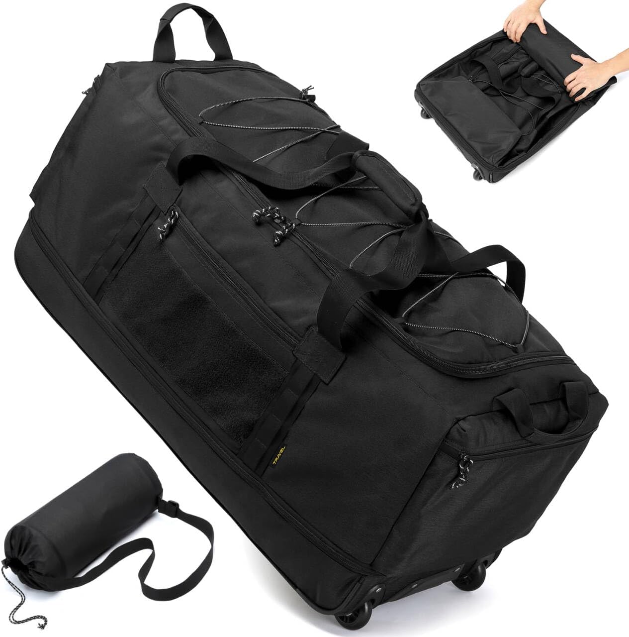 Laripwit Bolsa Duffle Plegable con Rueda Extra Grande 167L Expandib...