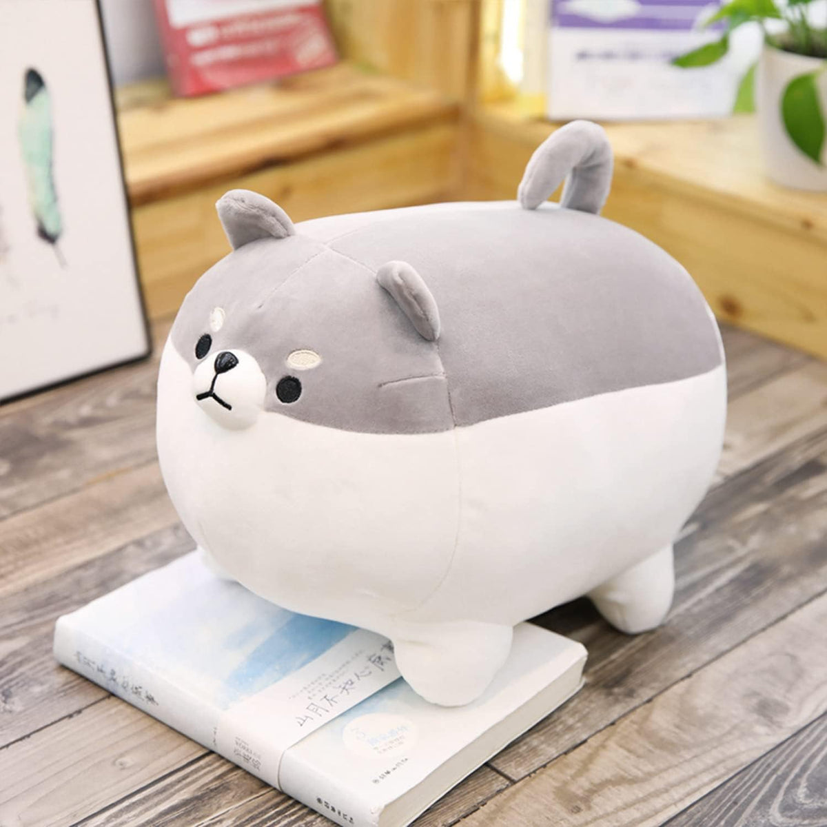FLORVIV Almohada de peluche de perro gordo de 19.6" Shiba Inu,...