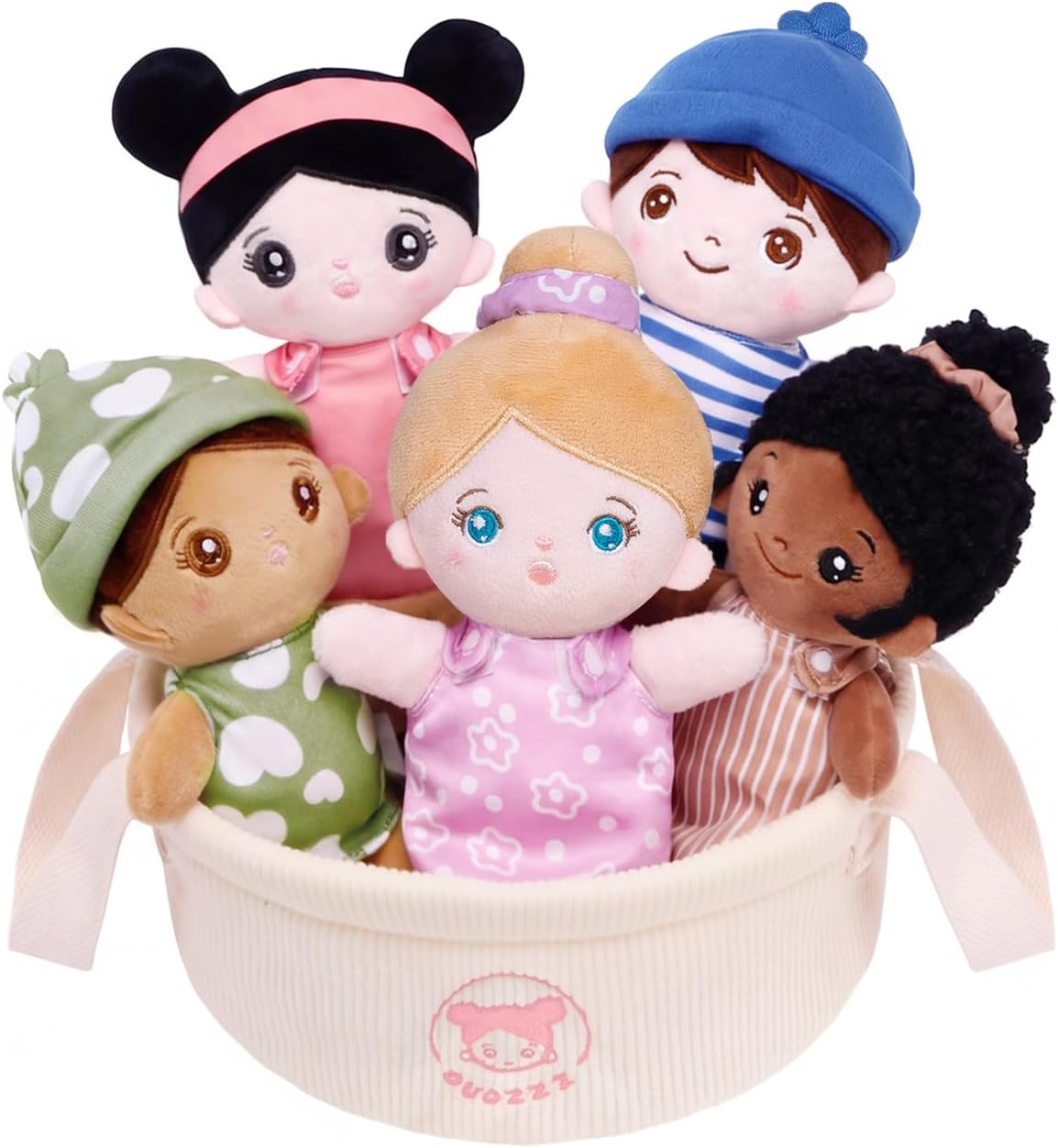 OUOZZZ Muñecas suaves para bebé, juego de 5 muñecas multiculturales...