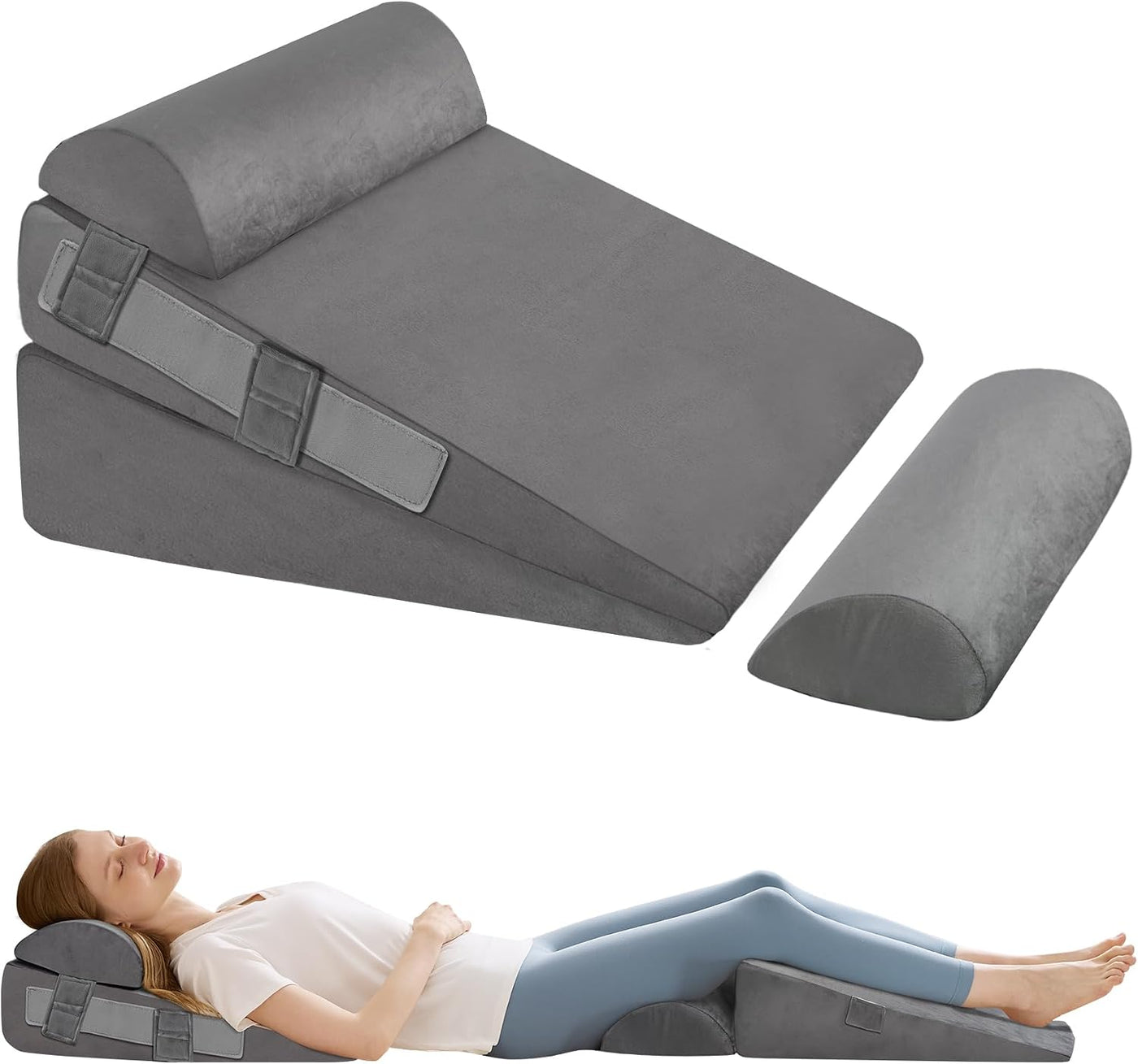 WGAKCED Juego de 4 almohadas de cuña para después de la cirugía, al...