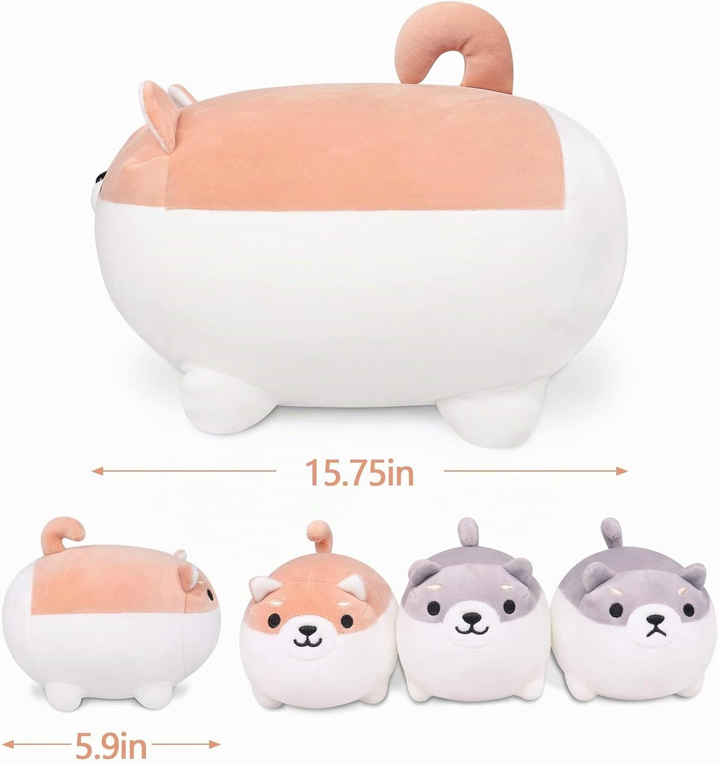 Peluche Shiba Inu, 5 piezas familia de animales de peluche Shiba In...