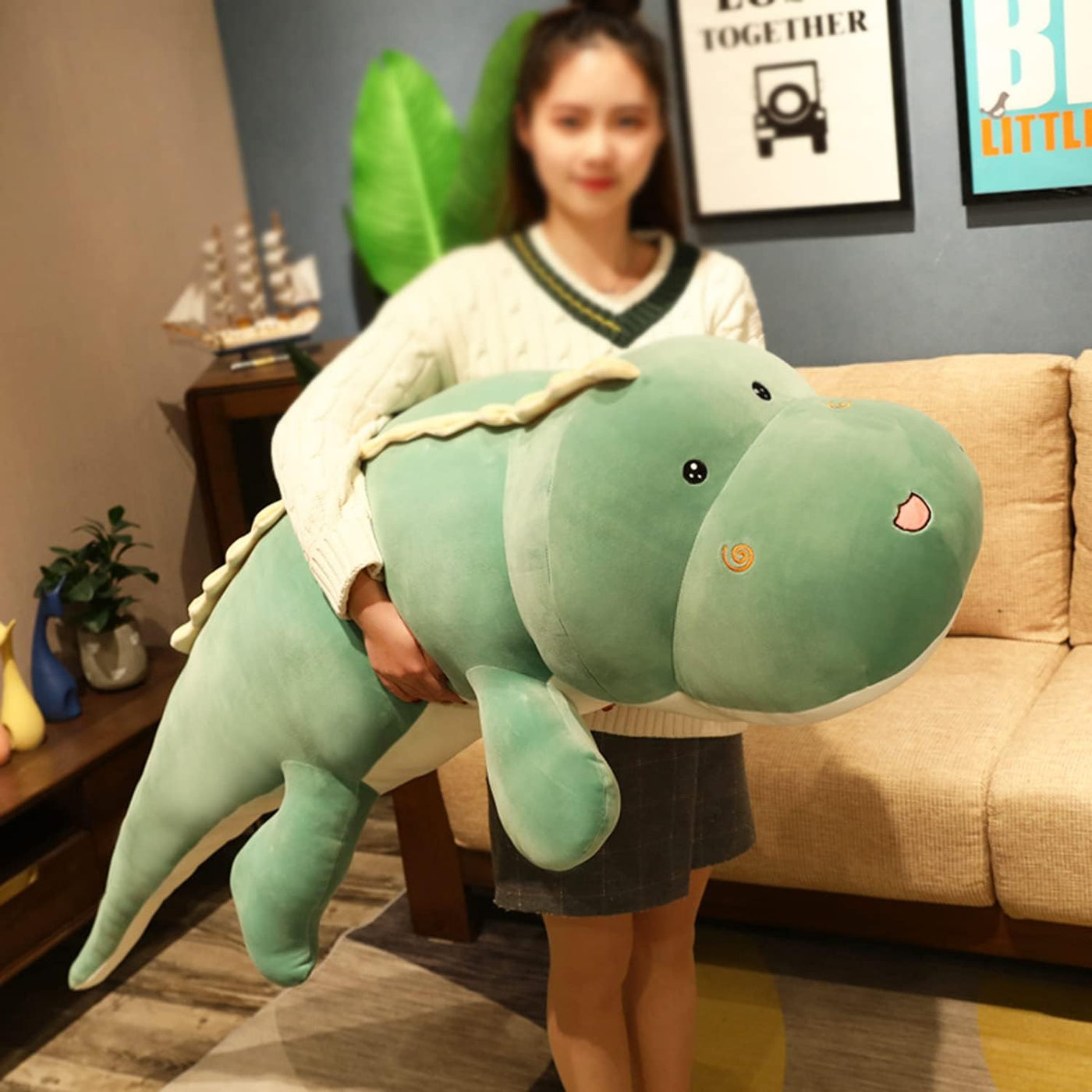 Sofipal - Almohada de peluche de dinosaurio, suave, grande, dinosau...