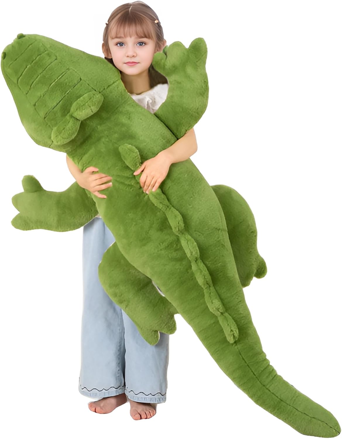 FFxiong Peluche de Cocodrilo Gigante Verde de 60 pulgadas, Juguete...