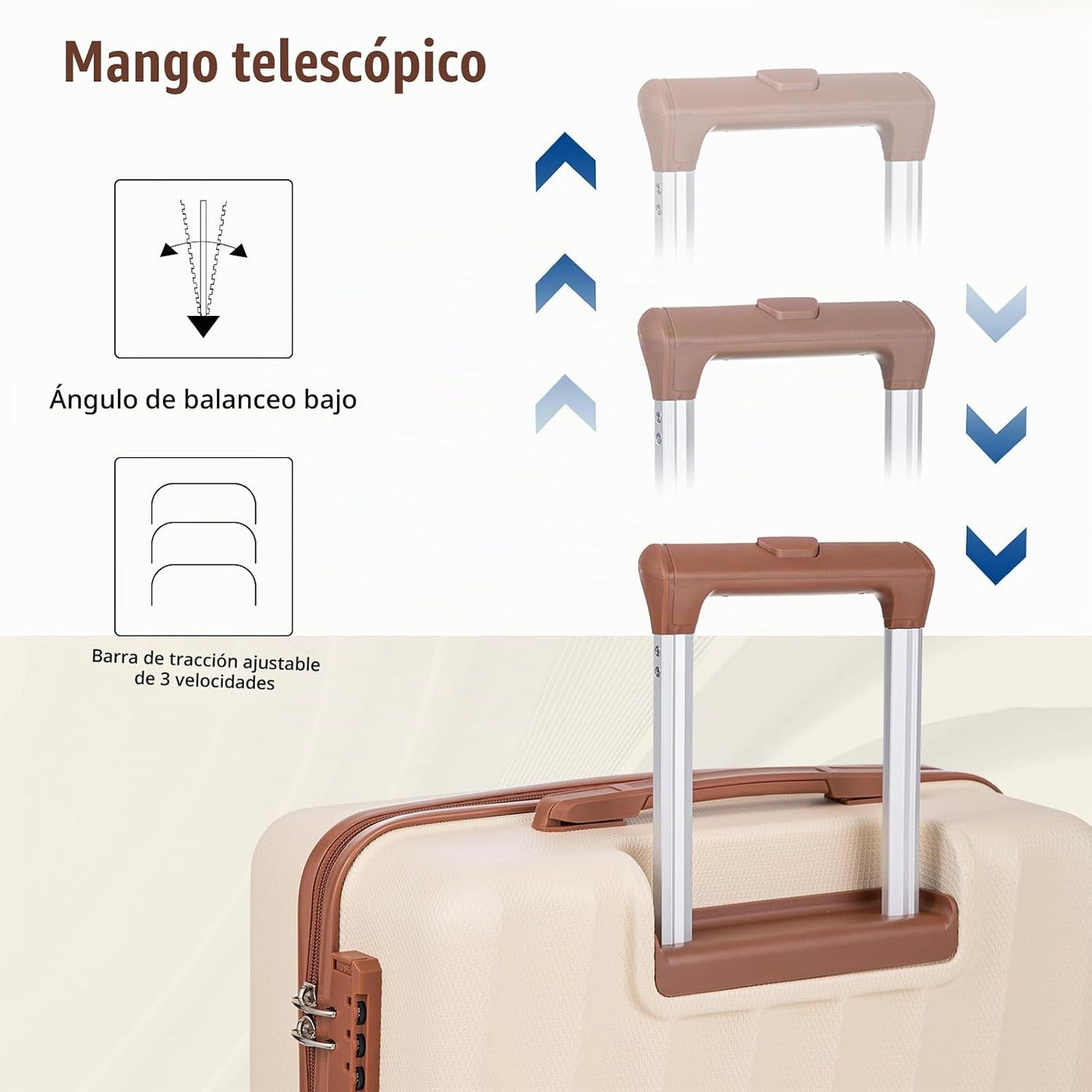 Eeeza Juego de maletas de 5 piezas con ruedas (blanco, 20"\/24&...