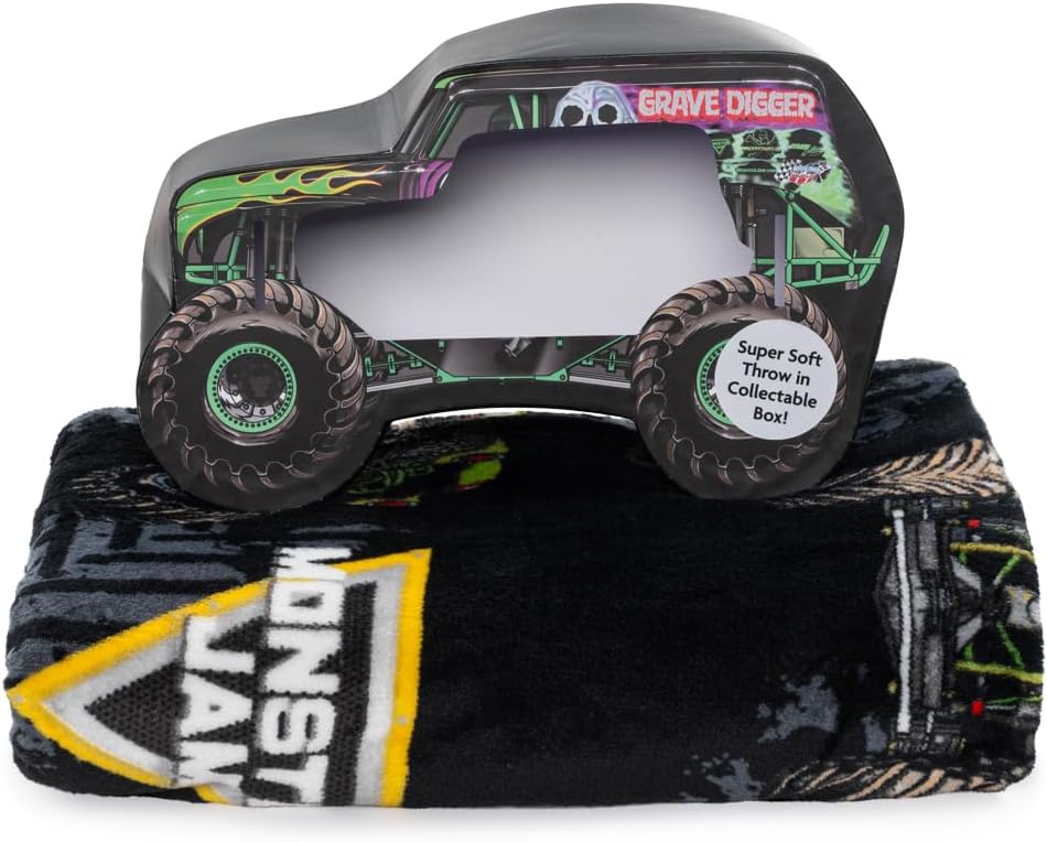Manta Monster Jam con caja de regalo \u2013 La manta mide 46 x 60 p...
