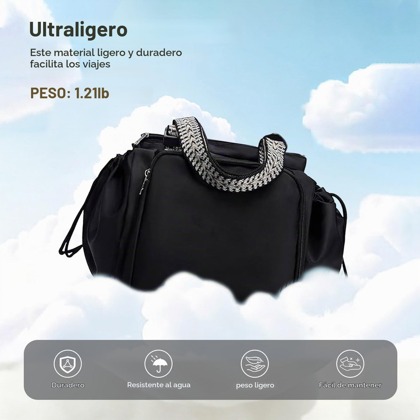 BELLPO Mochila convertible para todos los días, bolsa para pañales,...