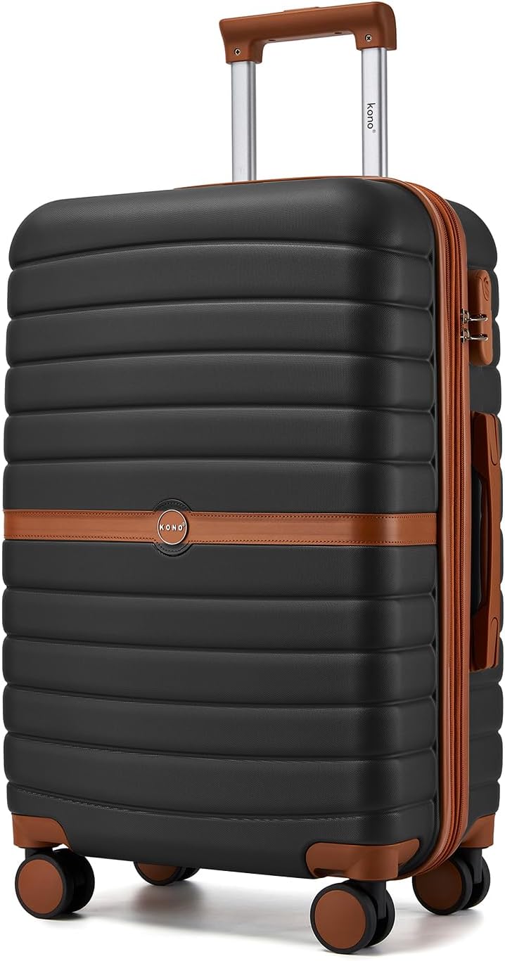 Kono Equipaje de viaje rígido expandible con ruedas giratorias, lig...