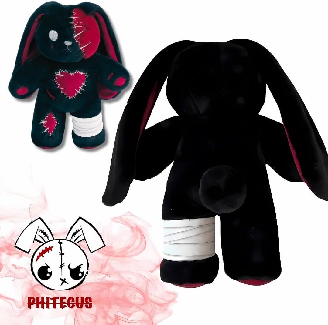 PHITECUS Conejo de peluche espeluznante gótico - Conejo emo aterrad...
