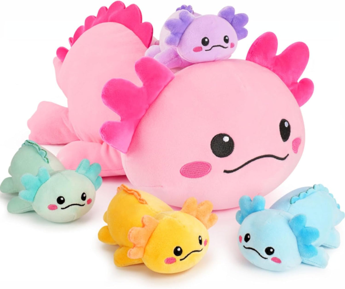 5 piezas de animales de peluche de ajolote familiar de ajolotl de 1...