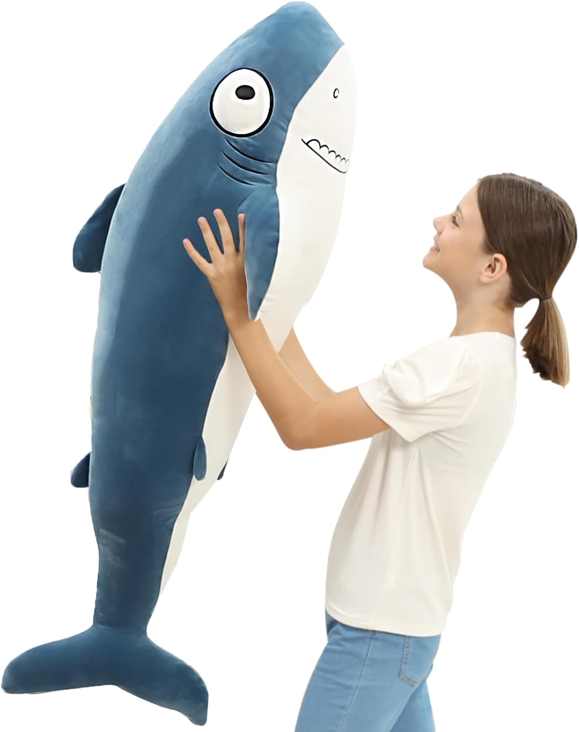 HAIJUNYA Peluche de Tiburones Gigantes Azules de 48", Animales...