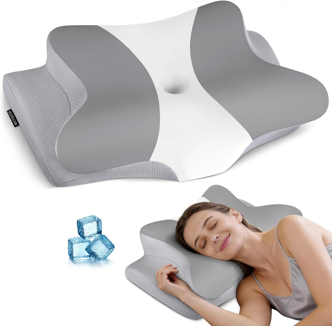 Almohada cervical para aliviar el dolor de cuello, almohada cervica...