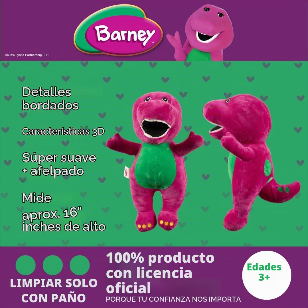 Collectibles Barney Classic Bedding - Almohada decorativa de felpa...