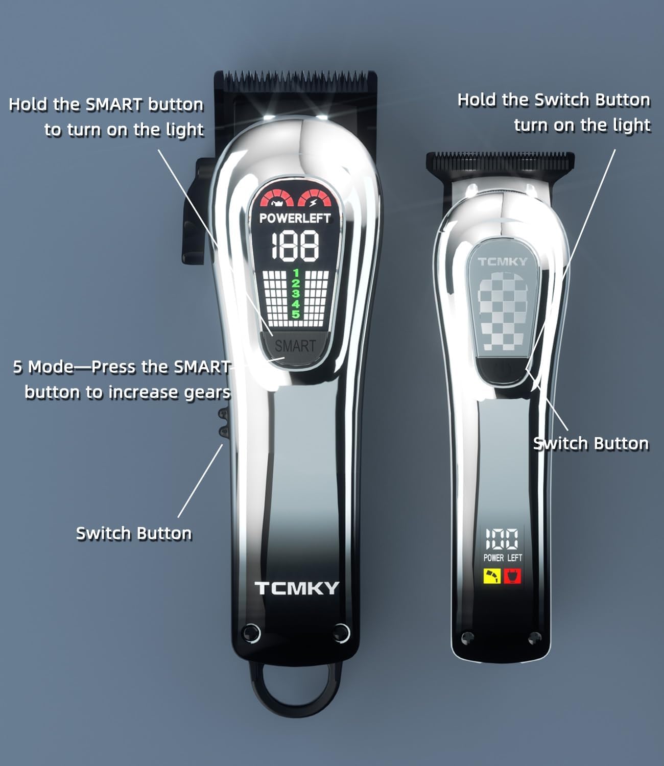 TCMKY Cortapelo para Hombres, Set Profesional de Cortapelo y Recort...