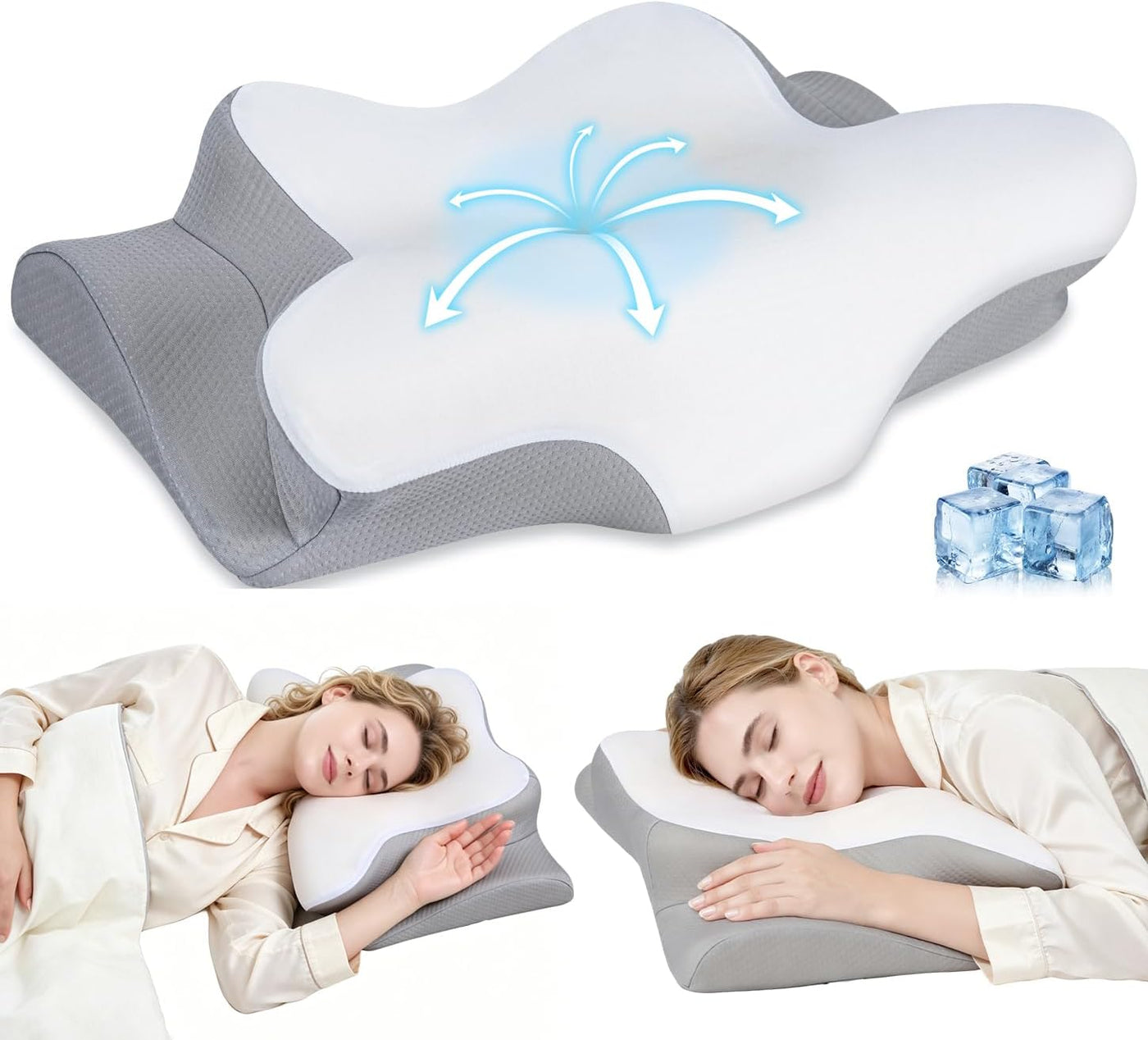 Missleep Almohada cervical para el cuello, almohadas de espuma visc...