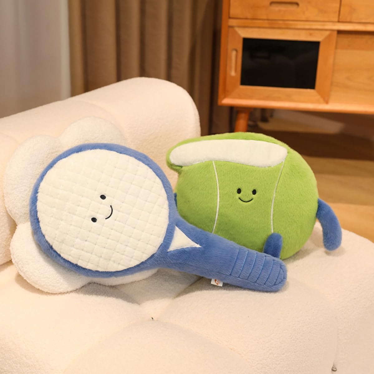 MUALML Linda Almohada de Felpa de Raqueta de Tenis Suave Animal de...