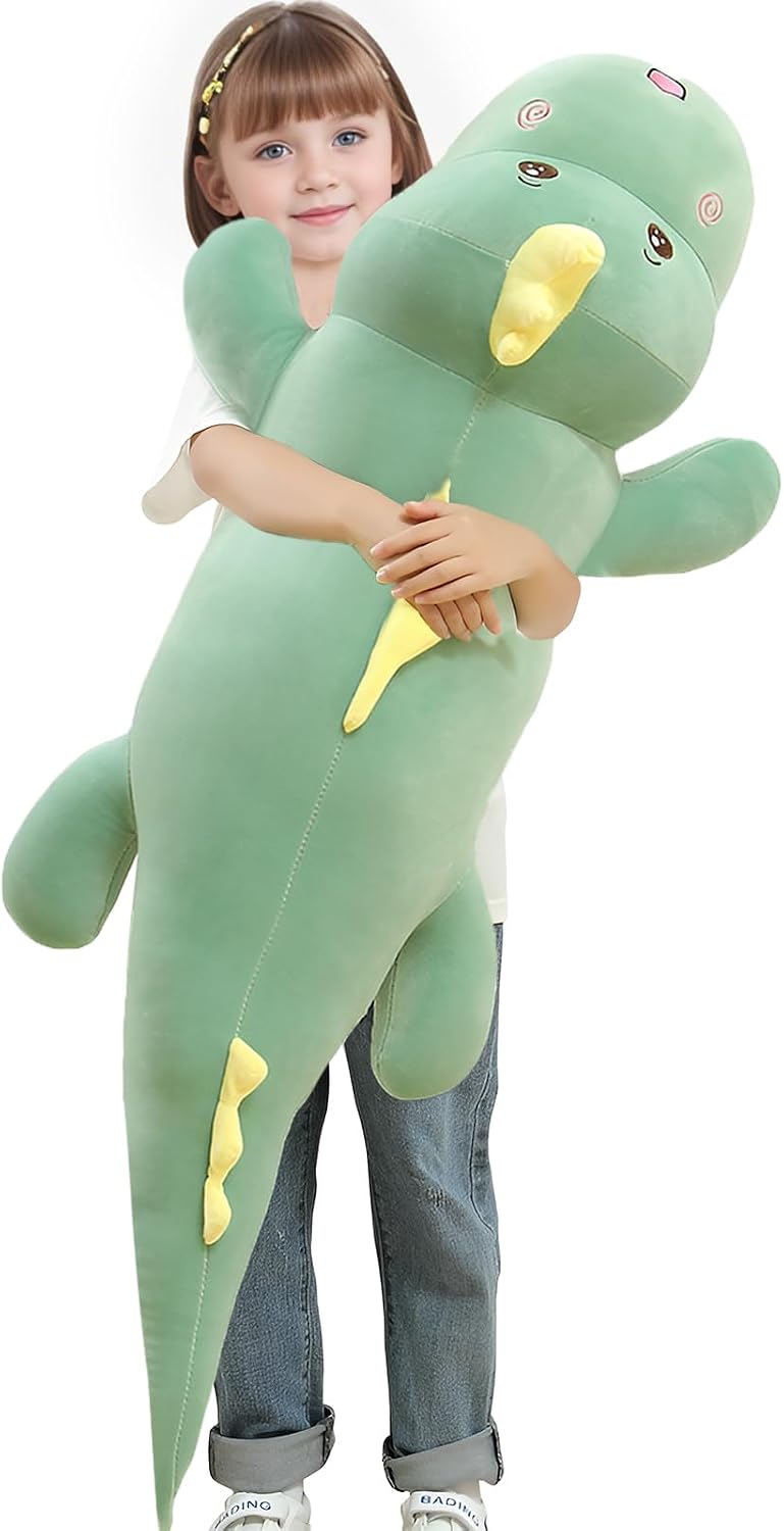 Tianmihou Almohada corporal de dinosaurio gigante de 32 pulgadas, l...