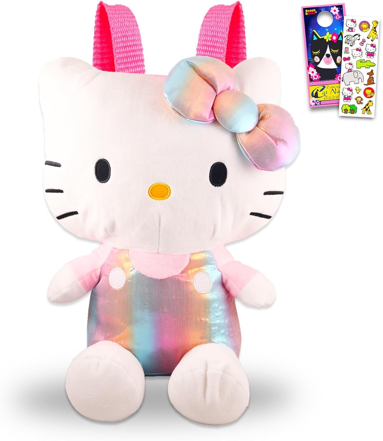 Hello Kitty Juego de mochila de felpa, paquete de peluches con corr...