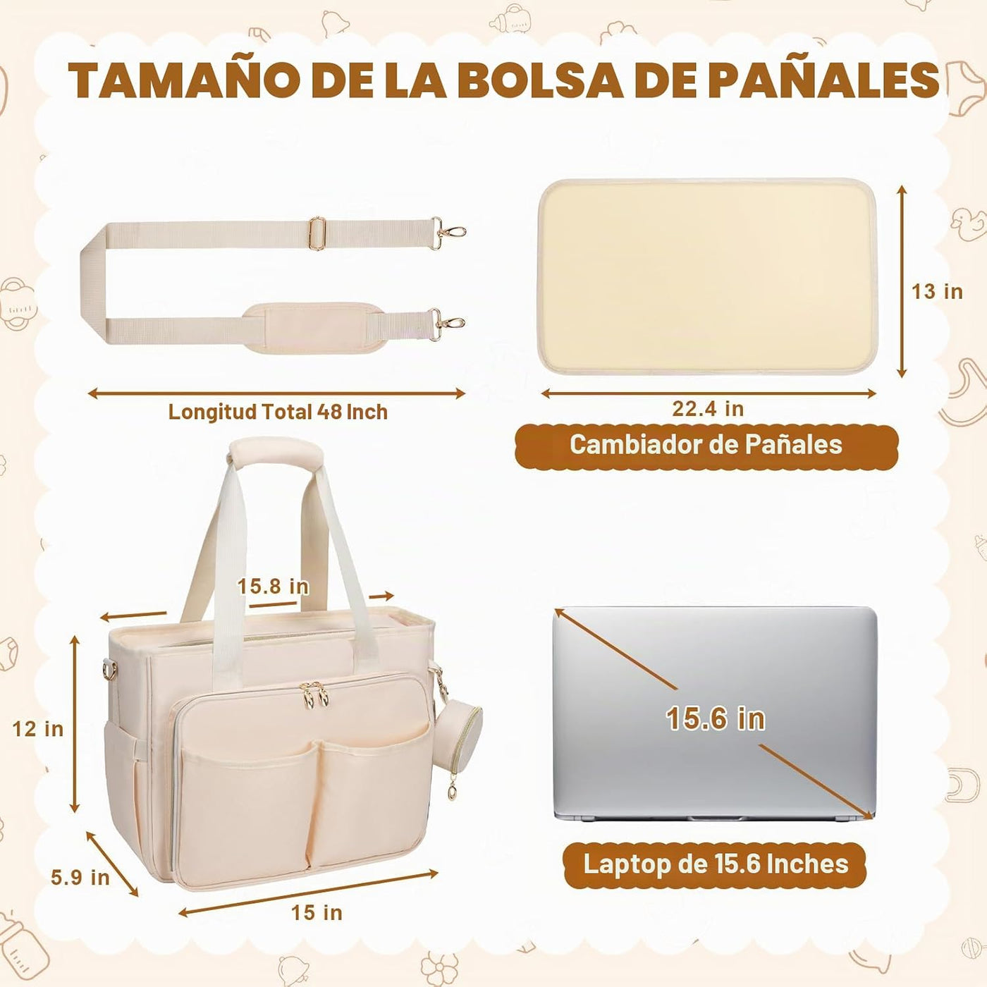 GDNasist Bolsa de pañales, bolsa de pañales de viaje de gran capaci...