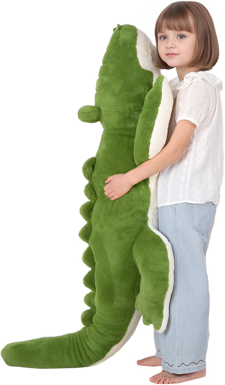 FFxiong Peluche de Cocodrilo Gigante Verde de 60 pulgadas, Juguete...