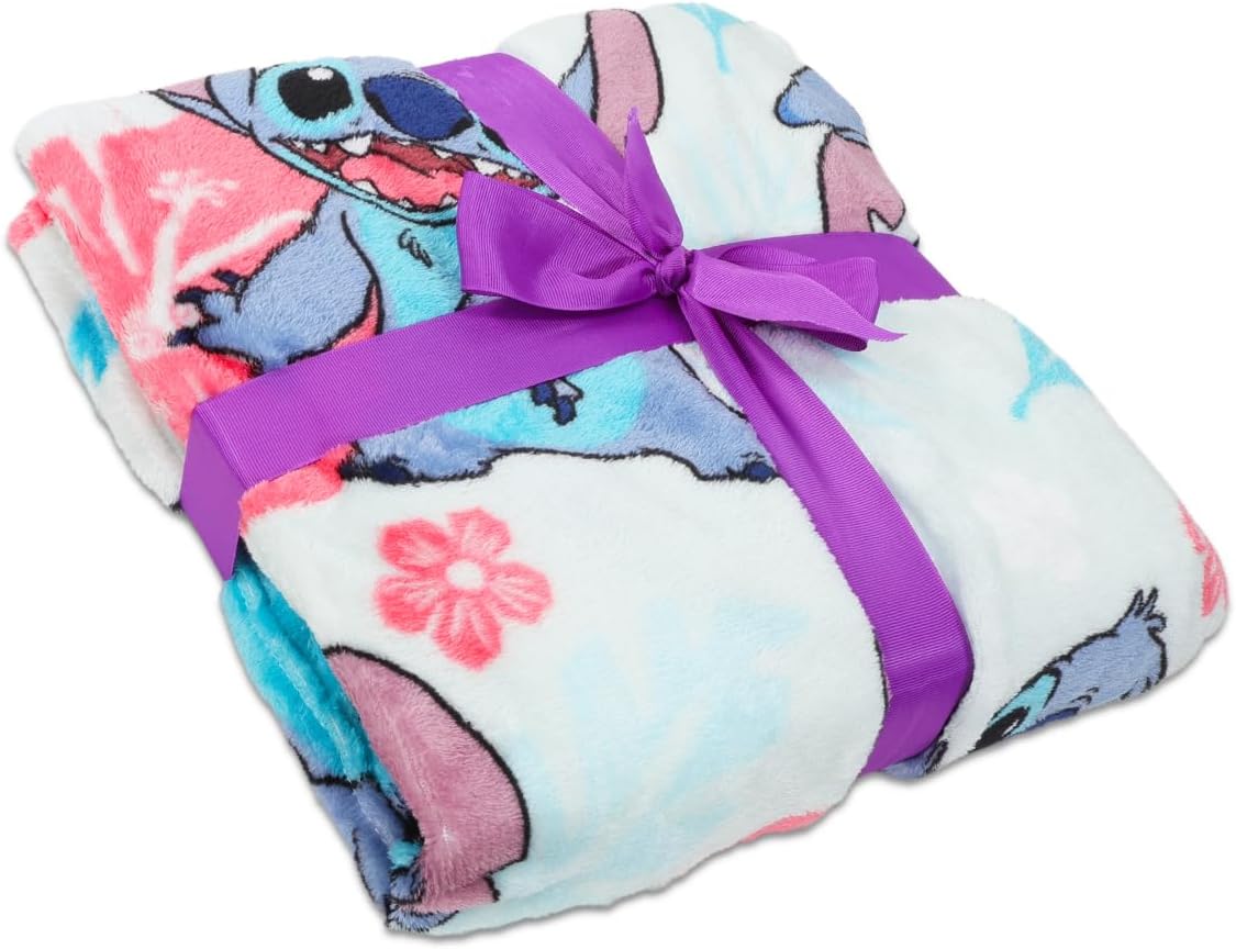 Disney Stitch - Juego de manta de forro polar, paquete con manta su...