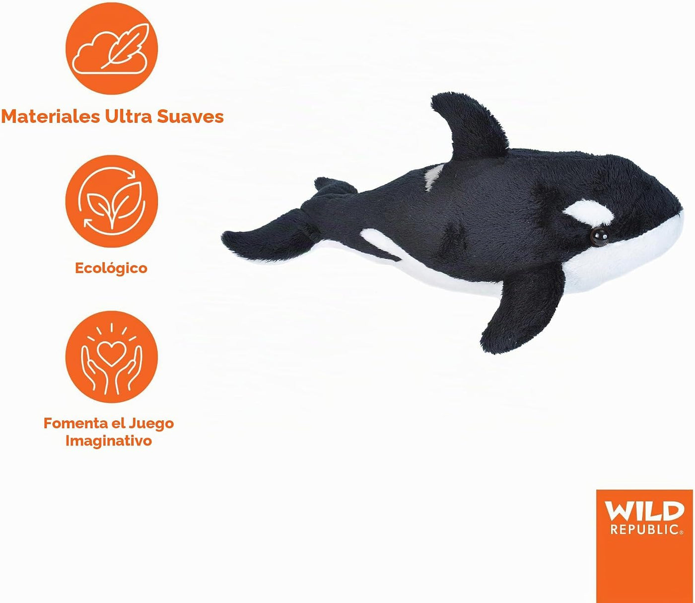 Wild Republic - Peluche de orca, juguete de peluche, regalos para n...