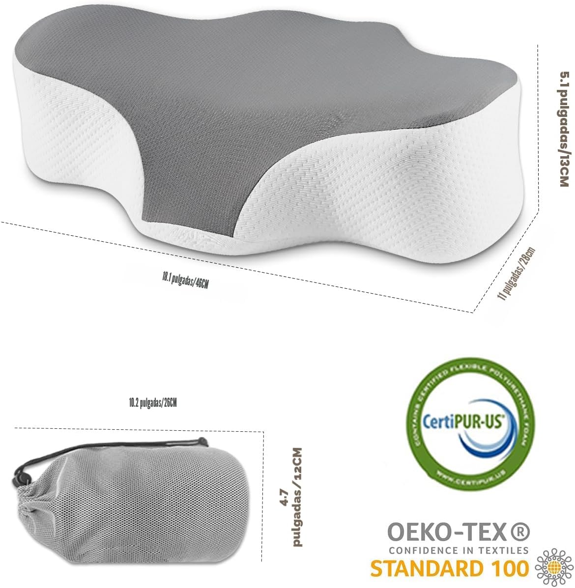 Bespilow Almohada de viaje para dormir, almohada de soporte cervica...