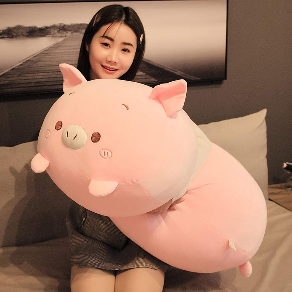 Jensquaify - Almohada de peluche de cerdo suave, juguete de animal...