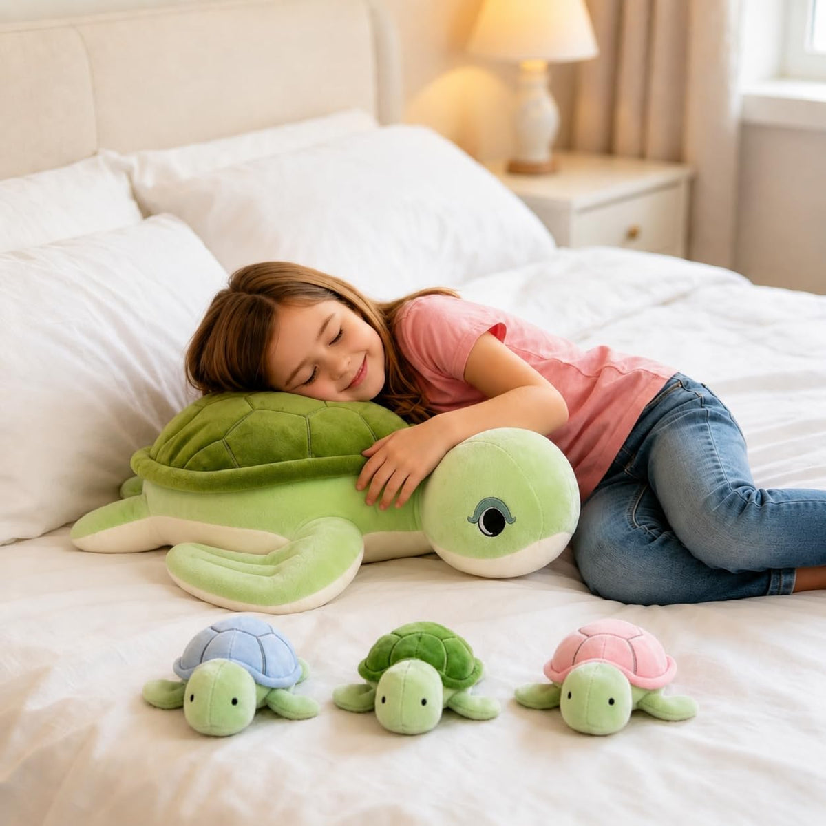 MMguai Mommy Turtle - Animales de peluche con bebés en el interior,...