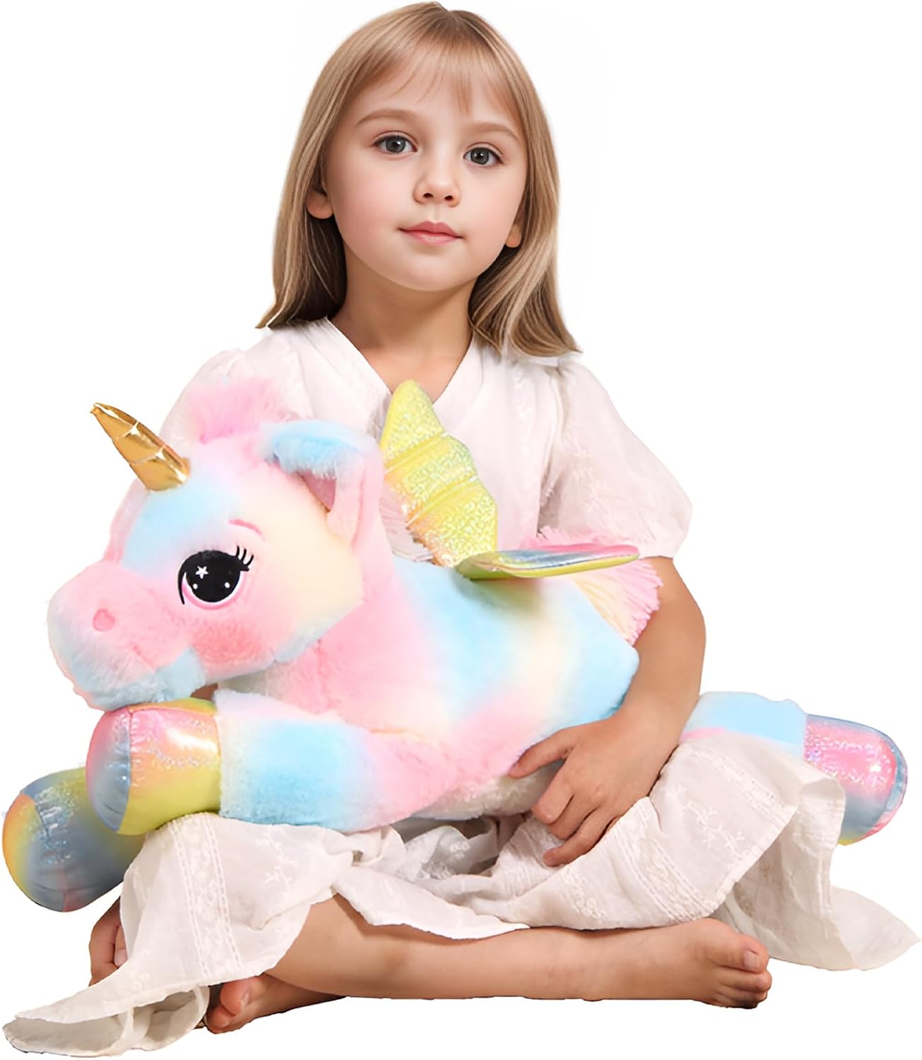 FFxiong Almohada de Peluche de Unicornio Grande de 24 Pulgadas de C...