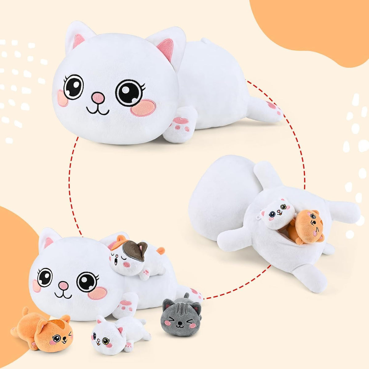 KMUYSL Juguetes de Peluche de Gatos para Niños de 0, 1, 2, 3, 4, 5,...