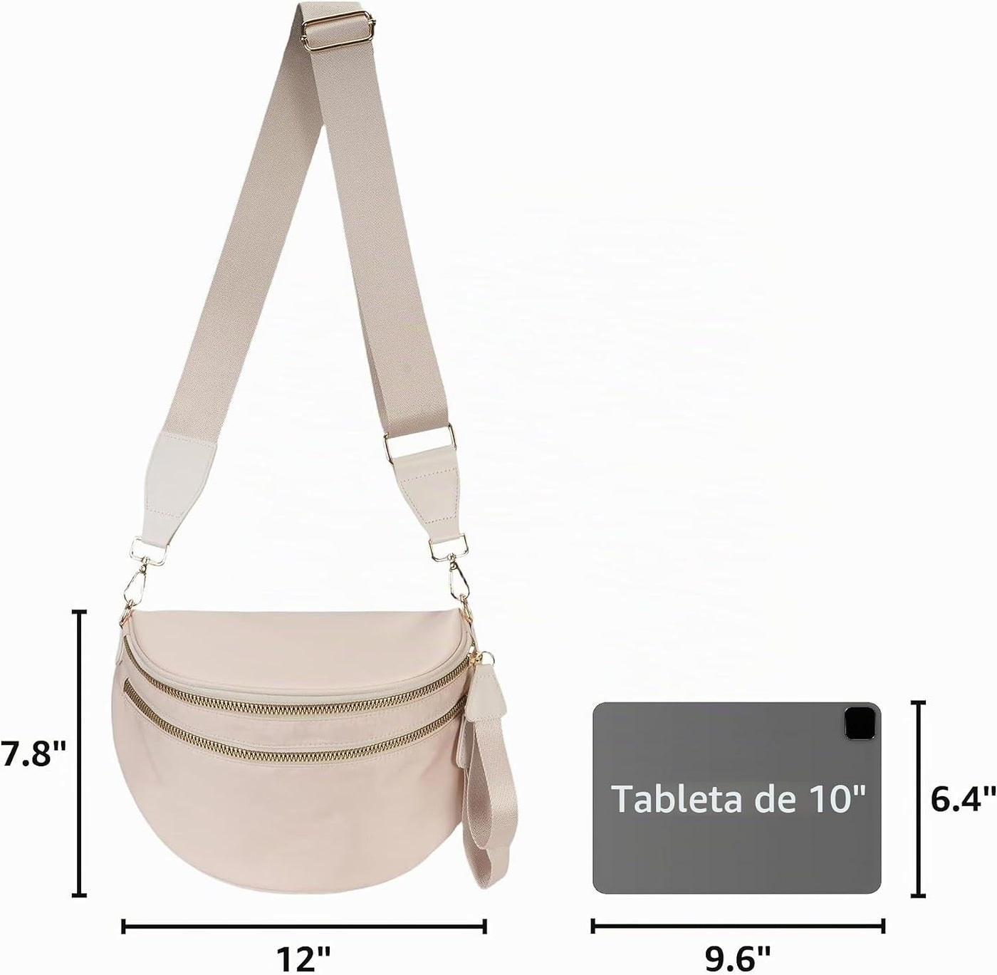 Bolso cruzado espacioso de nylon, bolsa de cintura, bolsos, billete...