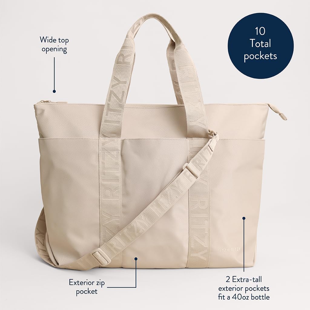 Itzy Ritzy Belong - Bolsa de pañales, bolsa ligera con 10 bolsillos...