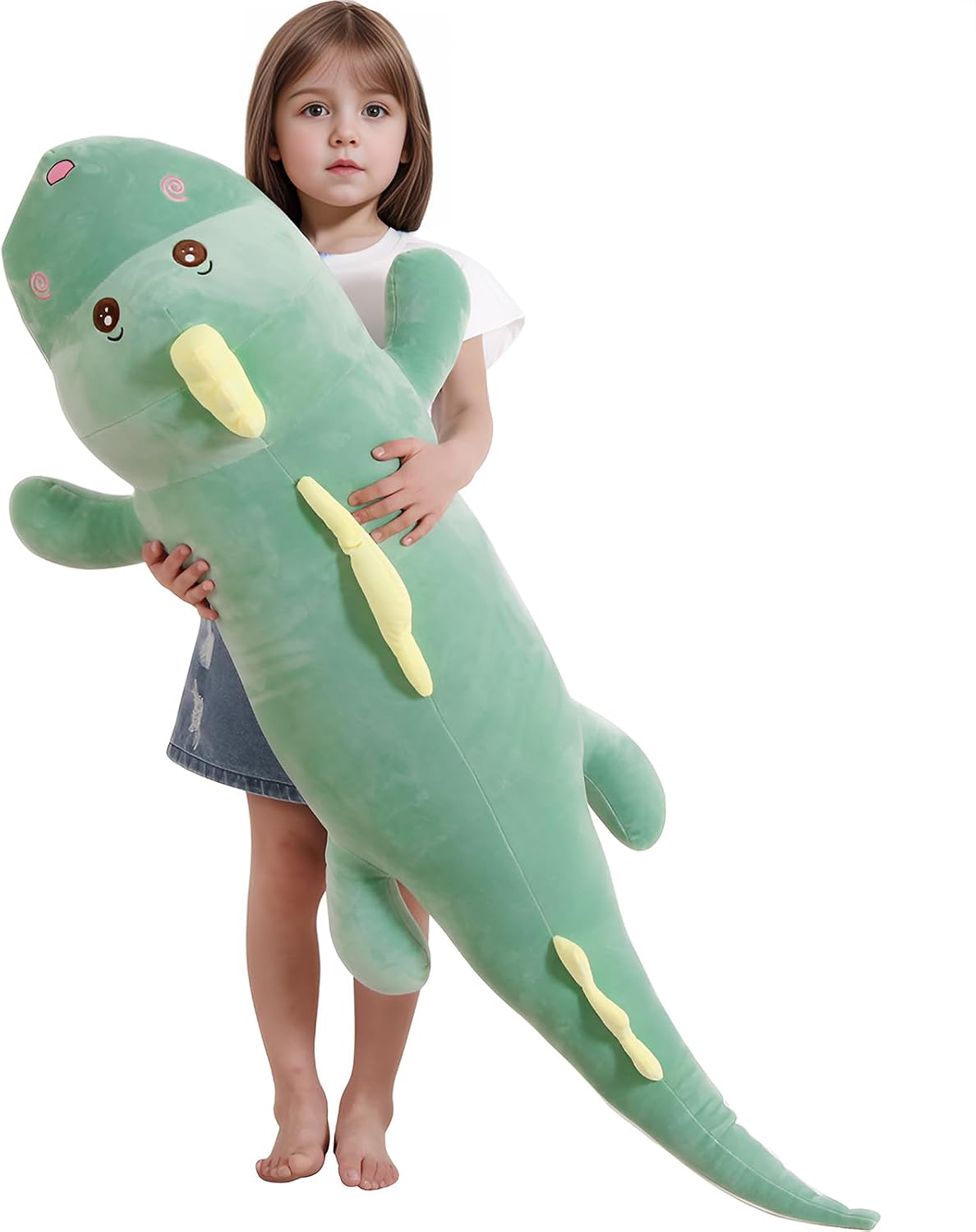 Tianmihou Almohada de felpa de dinosaurio gigante de 40 pulgadas, a...