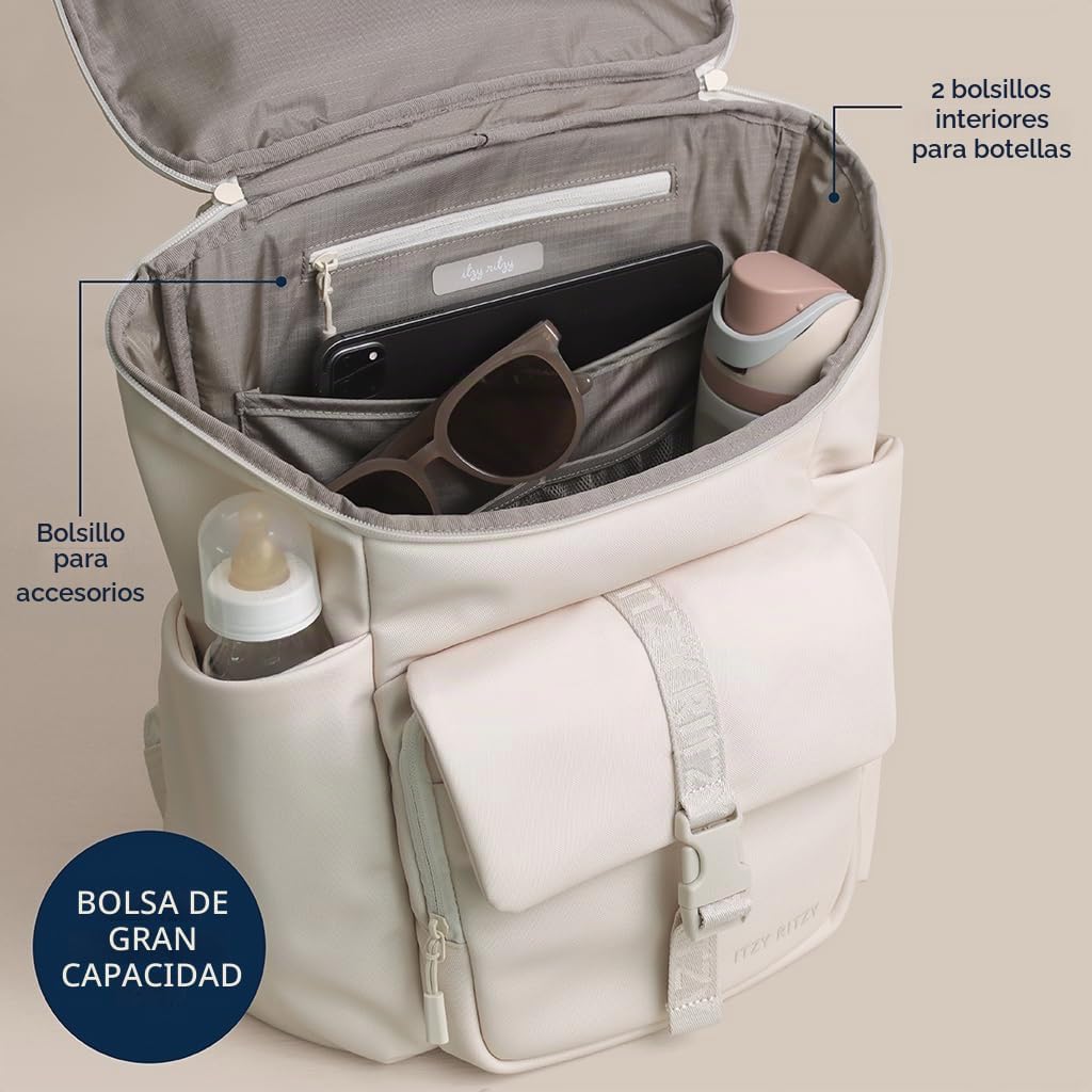 Itzy Ritzy Belong - Mochila tipo cubo (crema) | Cuenta con bolsillo...