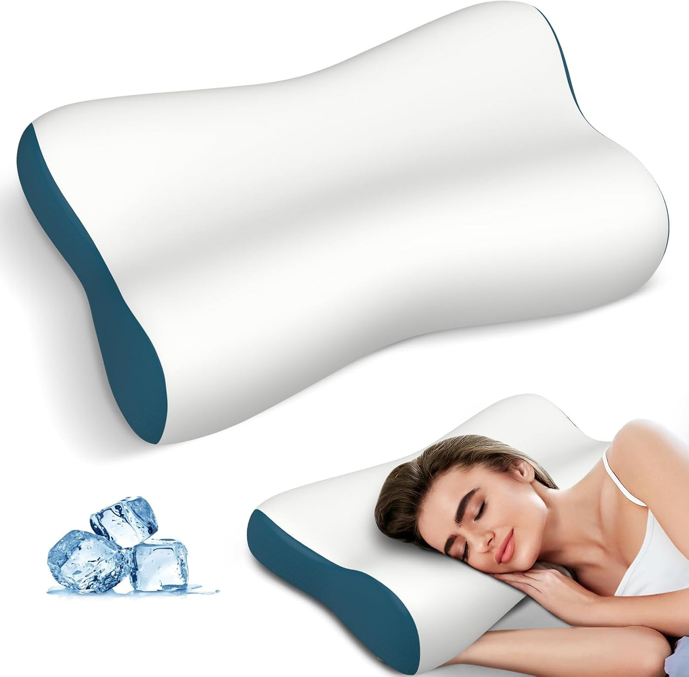 Almohada cervical para aliviar el dolor de cuello, almohadas de esp...