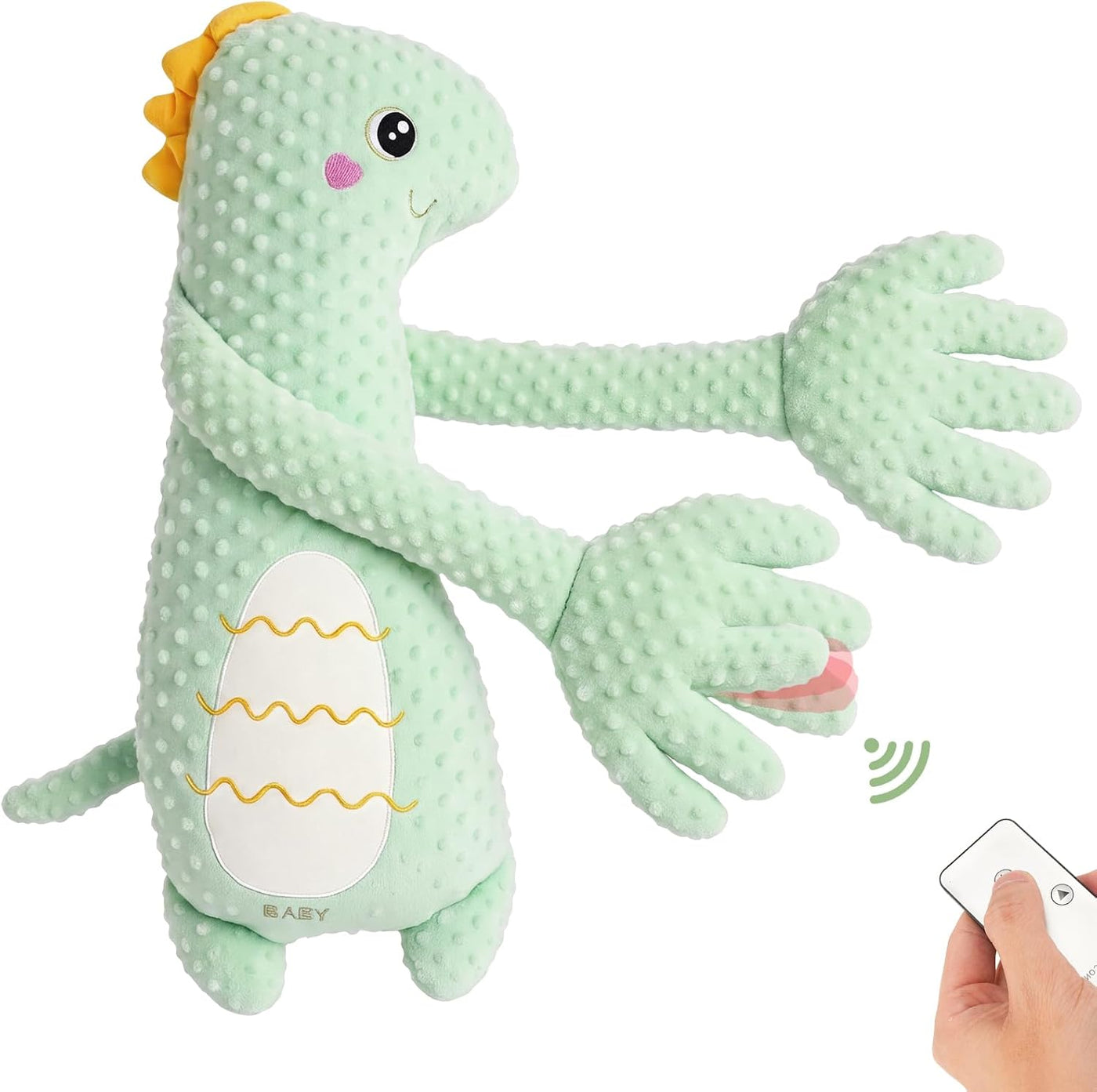 LiKiLiKi Juguete de peluche interactivo de dinosaurio verde, animal...