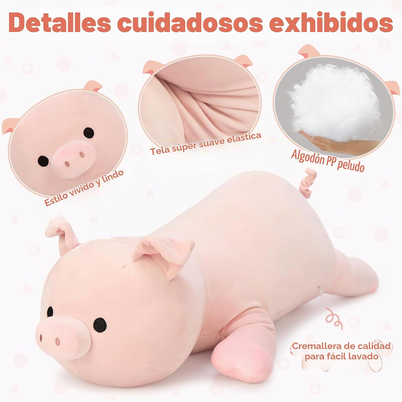 MaoGoLan - Almohada de peluche de cerdo rosa, almohada corporal de...
