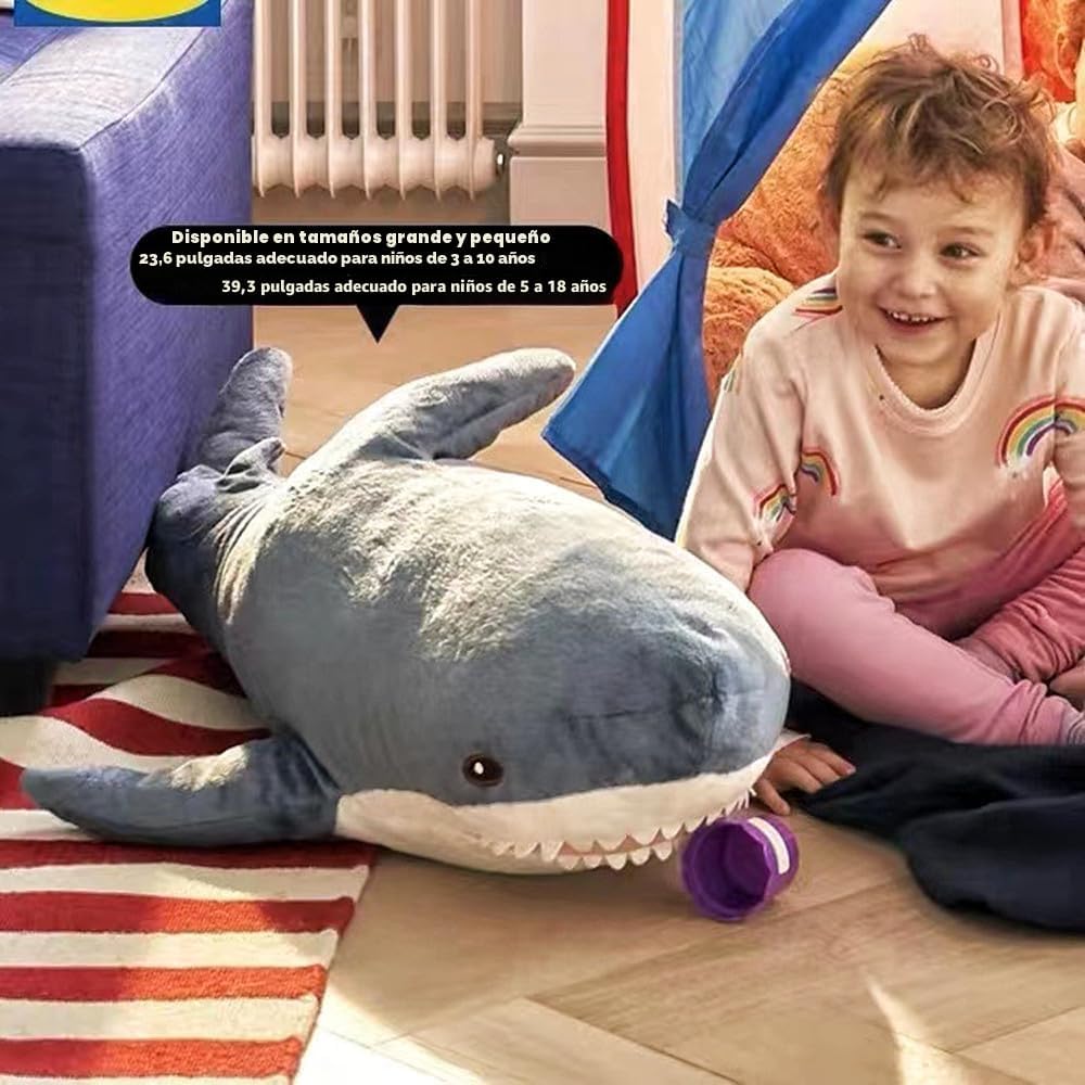 XIYUAN Juguete de peluche de tiburón de 39.3 pulgadas, tiburón giga...