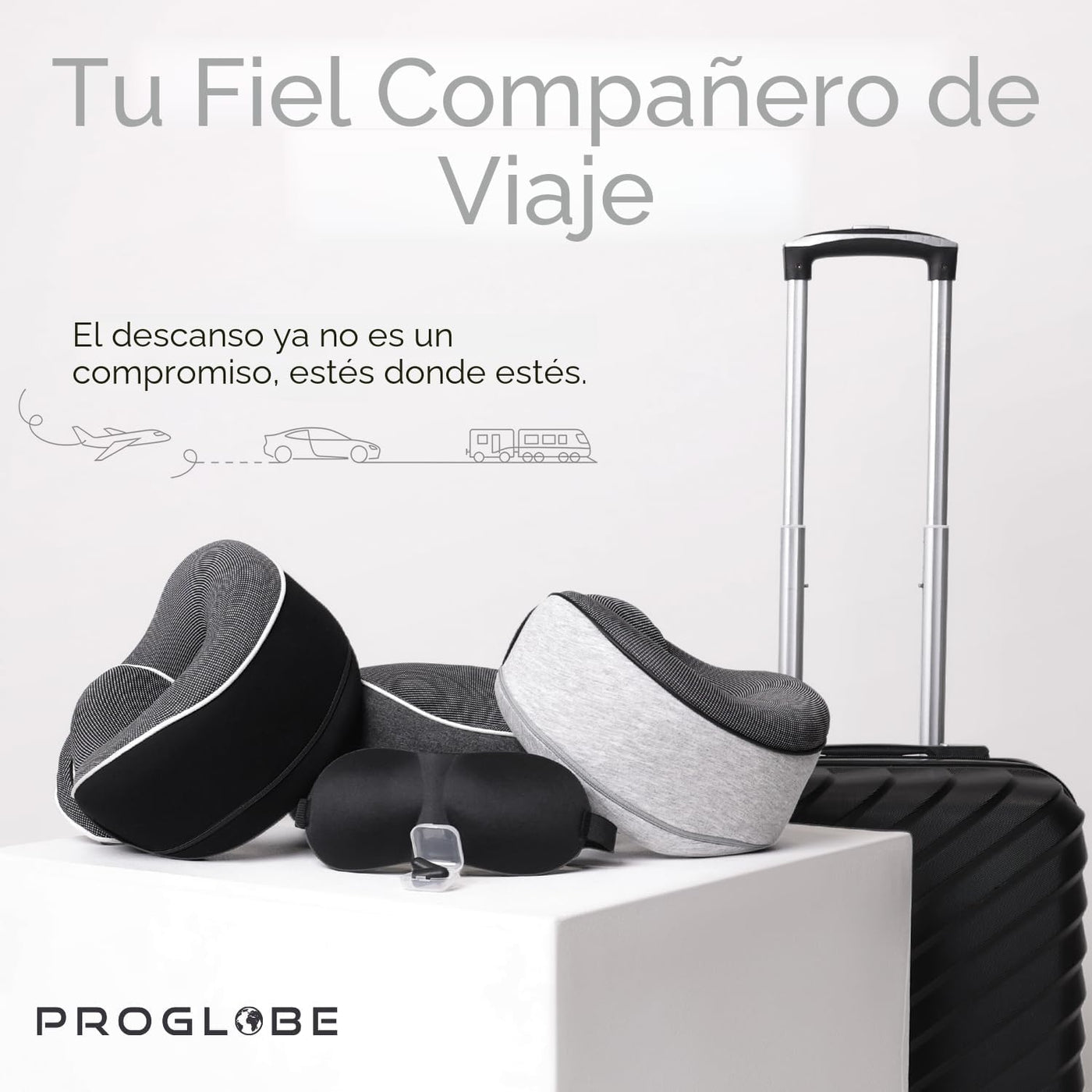 Proglobe Almohadas cervicales de viaje para aviones, artículos esen...
