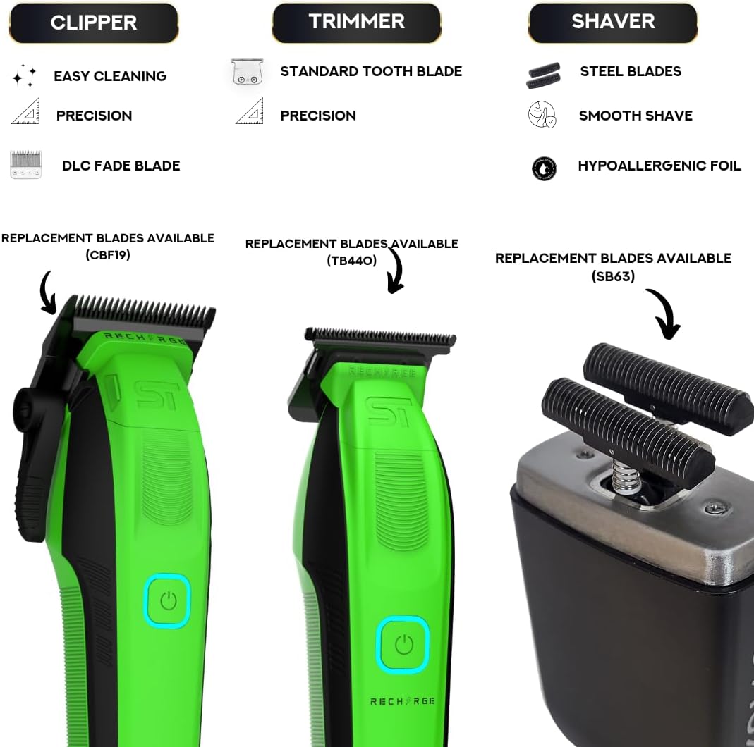Supreme Trimmer Combo de cortapelos de recarga 3 en 1, recortadora...