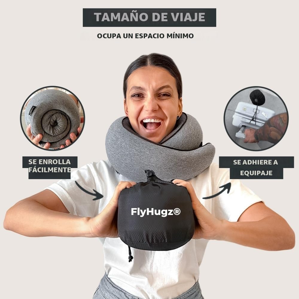 FlyHugz® Almohada de viaje para el cuello | Almohada cervical de es...