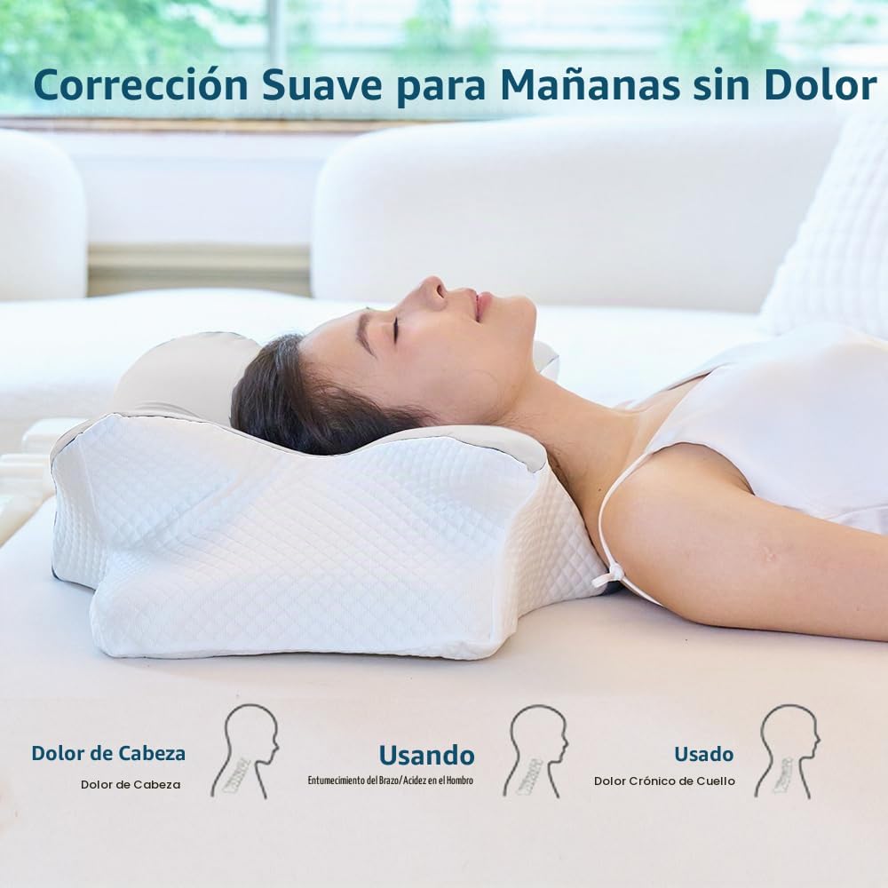 TAFOWTET Almohada cervical de espuma viscoelástica \u2013 Soporte e...