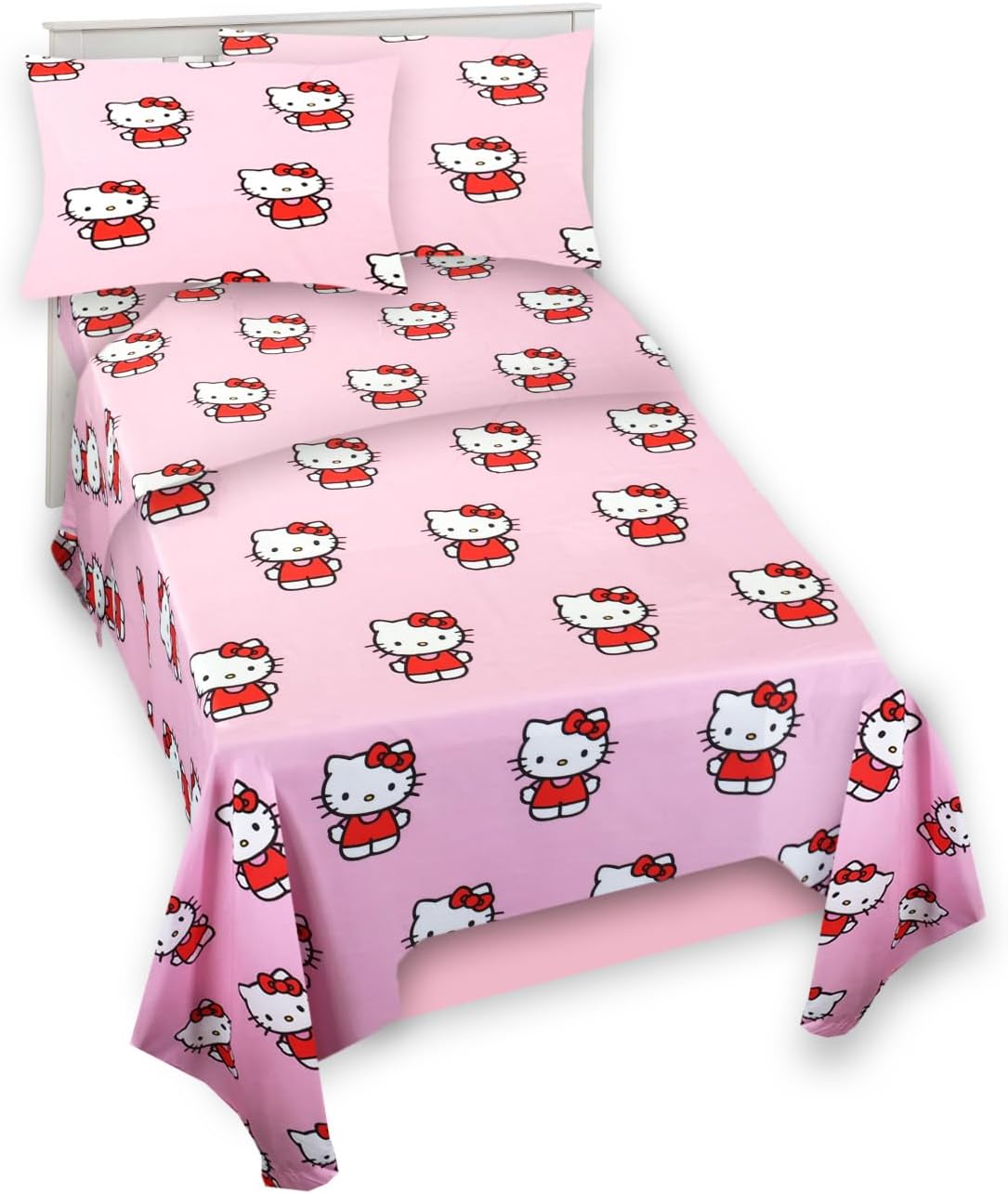 Juego de sábanas Hello Kitty - Paquete de ropa de cama Hello Kitty...