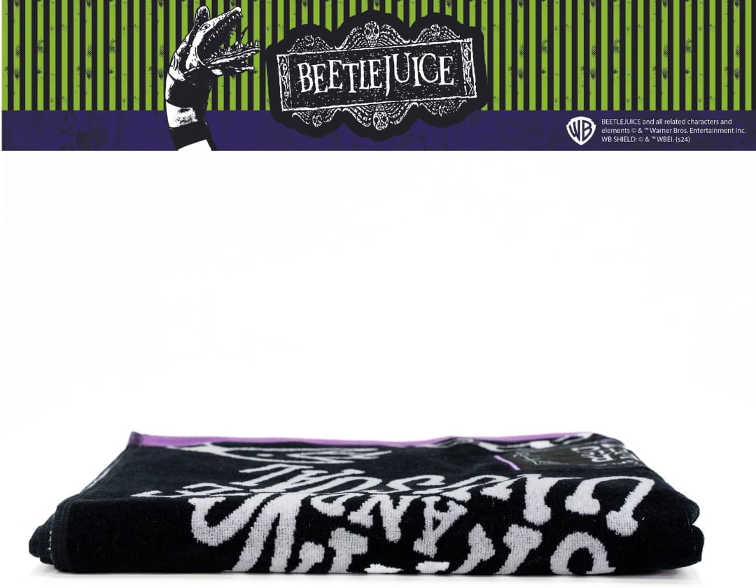 Franco Luxe Beetlejuice - Toalla de baño gótica de Halloween, súper...