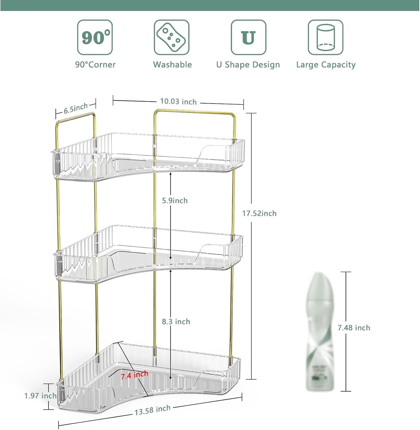 Webetop Organizador de Esquina para Encimera de Baño de 3 Niveles,...
