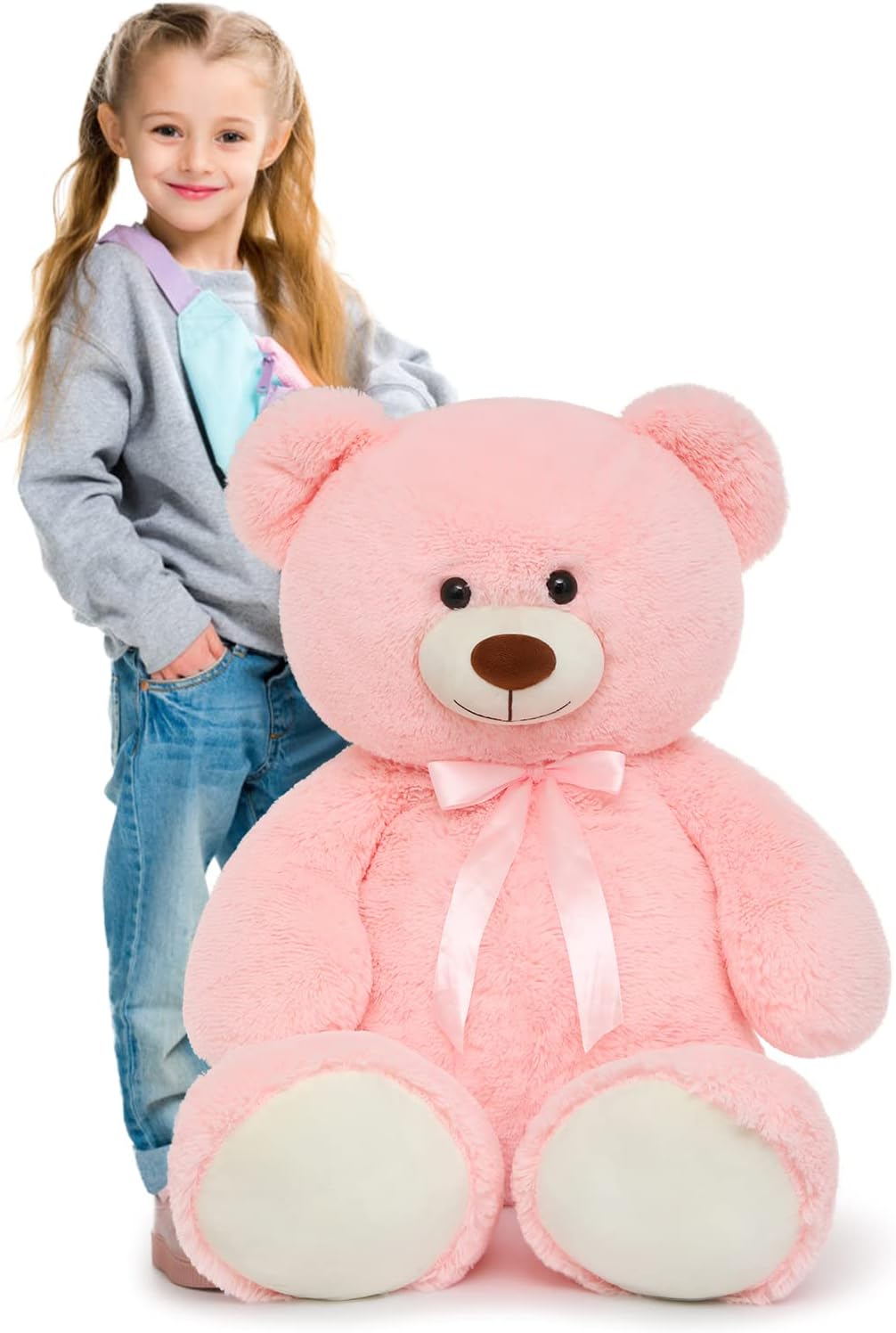 Tezituor Oso de peluche rosa, oso de peluche grande de 40 pulgadas,...